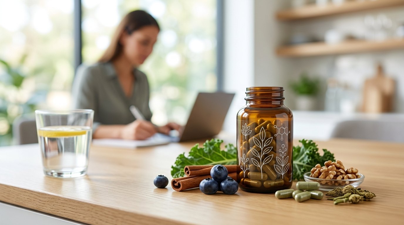 Best Blood Sugar Supplements for Mental Focus and Energy 2026 — hero image showing glucose monitoring and focus